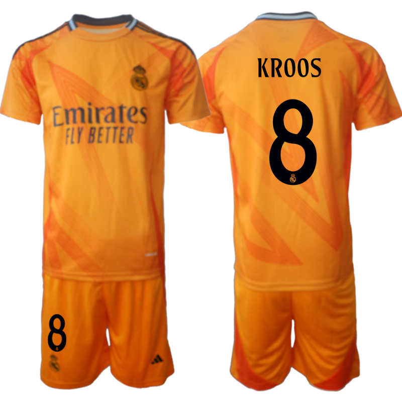 Men 2024-2025 Club Real Madrid away orange #8 Soccer Jerseys